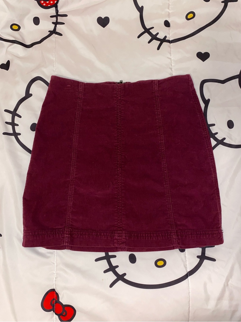 Free People Burgundy Mini Skirt